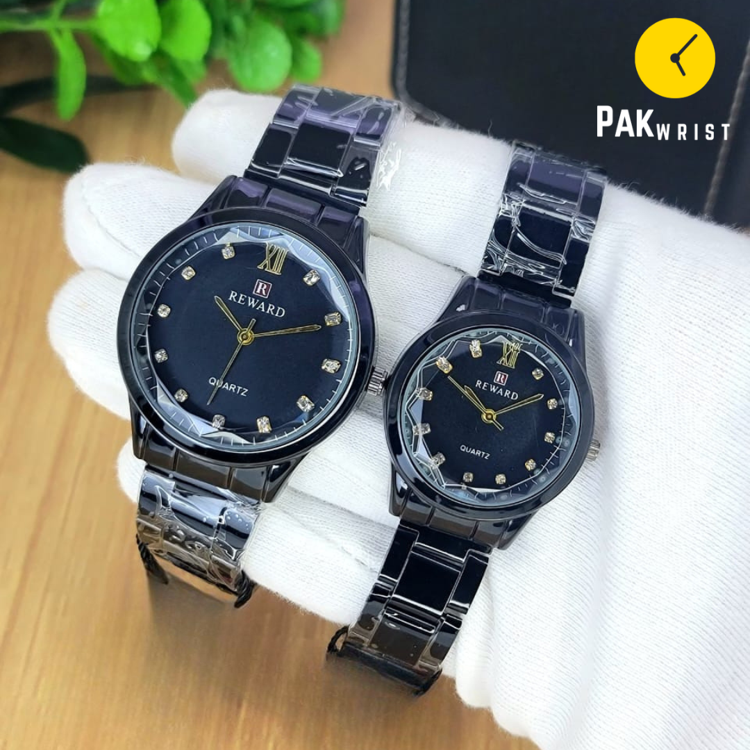 REWARD Black Couple Watch Set