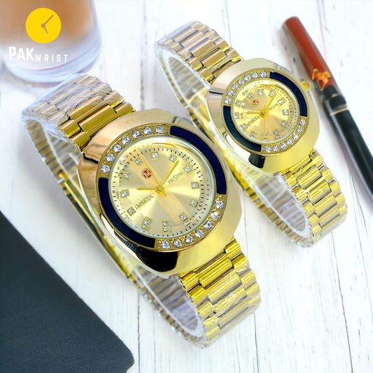 MSETA Luxury Crystal Decorated Couple Watch Set